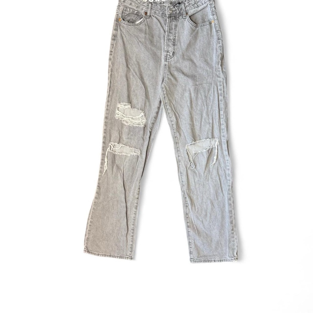 Gray Straight Leg Women Jeans